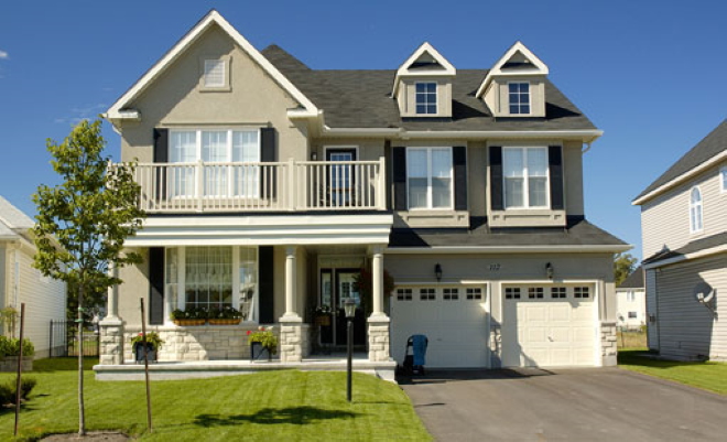 front of two story house